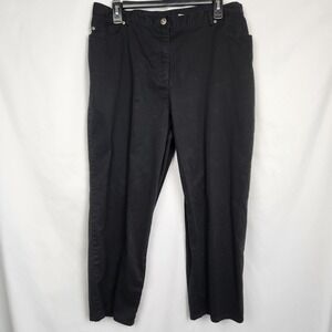 Ruby Rd Womens Petite Ankle Pants 16P Black‎ High Rise Elastic Waist